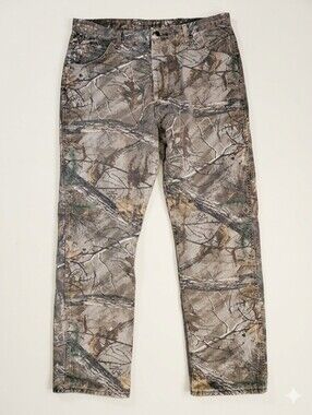 Wrangler Pro Gear Camo Pants Mens 38x34 Quilted Fleece Lined Insulated PG200AX